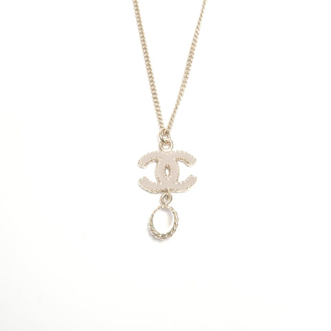 CHANEL B12A 2012 COCO Mark Rhinestone Necklace gold WS24428