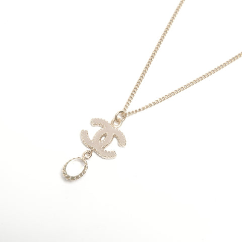 CHANEL B12A 2012 COCO Mark Rhinestone Necklace gold WS24428