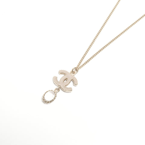 CHANEL B12A 2012 COCO Mark Rhinestone Necklace gold WS24428