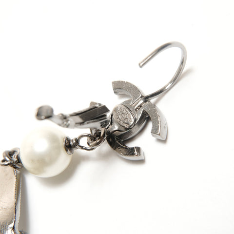 CHANEL 06A 2006 COCO Mark Pearl Ribbon Pierce Silver WS24429