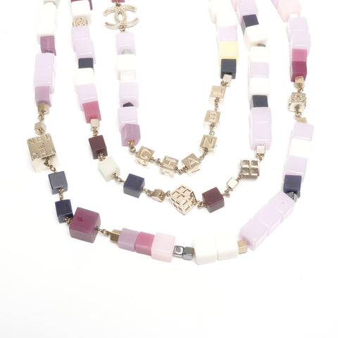 CHANEL 04P 2004 COCO Mark Cube Triple Necklace multicolor WS24434