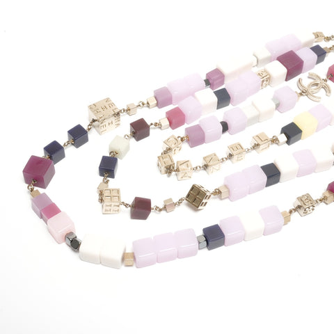 CHANEL 04P 2004 COCO Mark Cube Triple Necklace multicolor WS24434