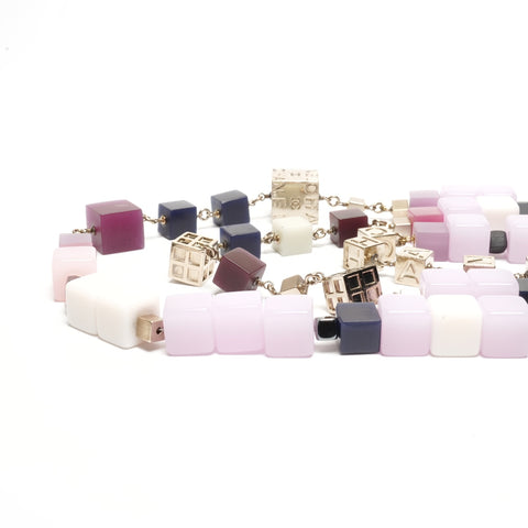 CHANEL 04P 2004 COCO Mark Cube Triple Necklace multicolor WS24434