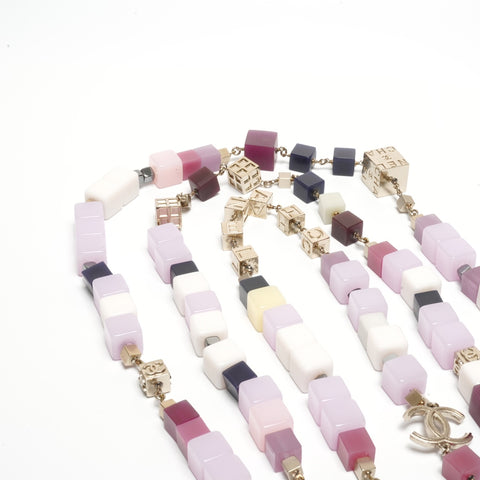 CHANEL 04P 2004 COCO Mark Cube Triple Necklace multicolor WS24434
