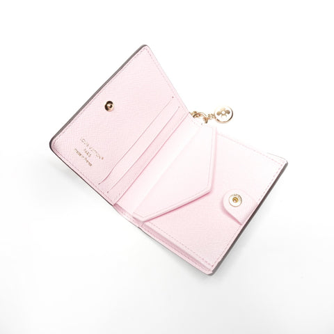LOUIS VUITTON Monogram Pocket Wallet with LV Charm in Pink Bifold Wallet Brown WS24437