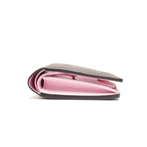 LOUIS VUITTON Monogram Pocket Wallet with LV Charm in Pink Bifold Wallet Brown WS24437