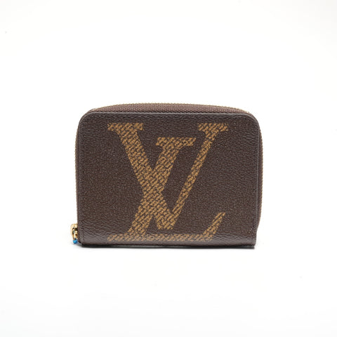 LOUIS VUITTON Monogram Giant Zip Around Purse Coin case Brown WS24438