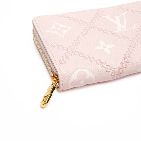 LOUIS VUITTON Monogram Empreinte Broderie Zippy Wallet Purse pink WS24441