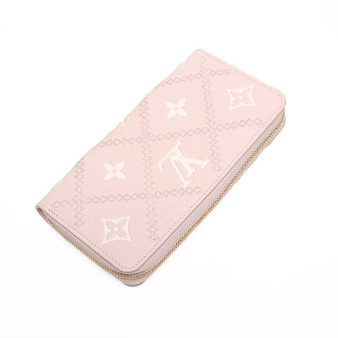 LOUIS VUITTON Monogram Empreinte Broderie Zippy Wallet Purse pink WS24441