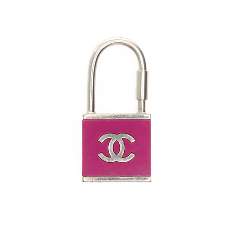 CHANEL 02C 2002 COCO Mark Pink Key Cadena Padlock key ring pink WS24445
