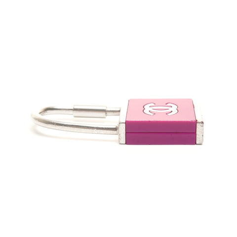 CHANEL 02C 2002 COCO Mark Pink Key Cadena Padlock key ring pink WS24445
