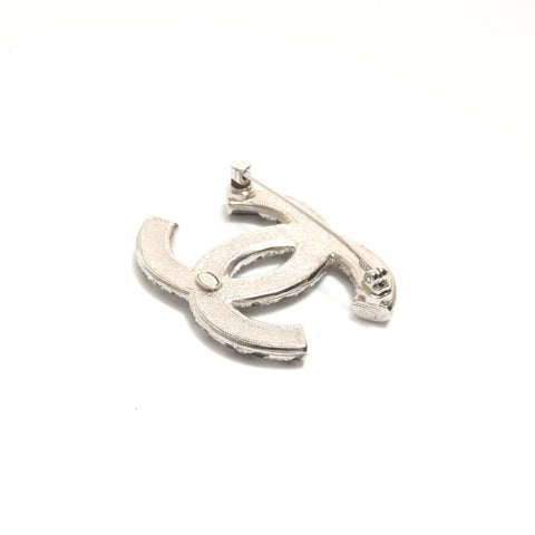 CHANEL 23K 2023 COCO Mark Star Rhinestone Brooch Silver WS24448