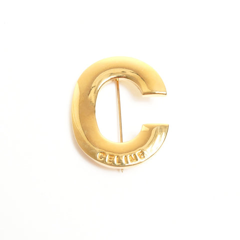 CELINE C logo Brooch gold WS24451