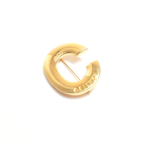 CELINE C logo Brooch gold WS24451