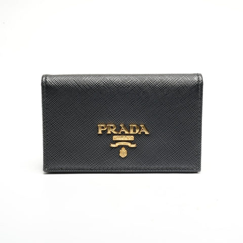 PRADA leather logo Card Case black WS24456