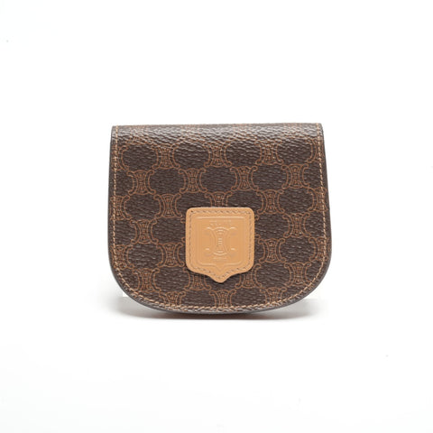 CELINE PVC Macadam Coin case Brown WS24459