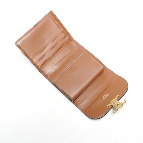 CELINE PVC Macadam Triomphe Tri-fold wallet Brown WS24460