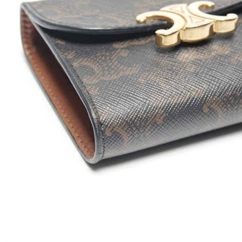 CELINE PVC Macadam Triomphe Tri-fold wallet Brown WS24460