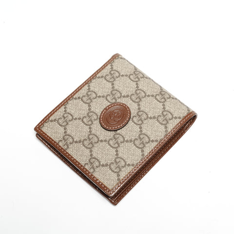 GUCCI GG Supreme PVC Bifold Wallet beige WS24461