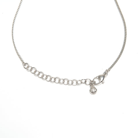 CHANEL C11 V 2011 COCO Mark Crystal Flower Necklace Silver WS24463