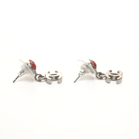 CHANEL 03 P 2003 COCO Mark Ladybug Pierce Silver WS24466