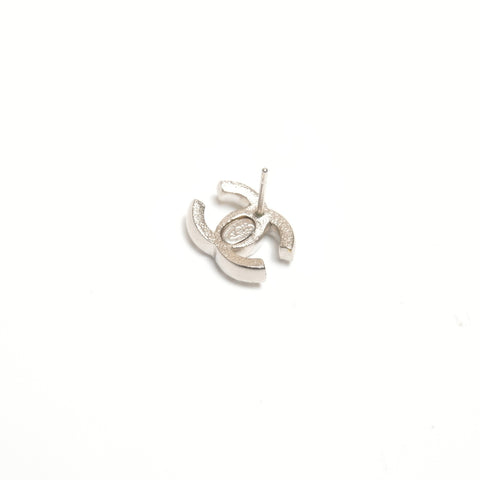 CHANEL 09 A 2009 COCO Mark Rhinestone Pierce Silver WS24468