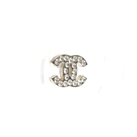CHANEL 07 V 2007 COCO Mark Rhinestone Pierce Silver WS24470
