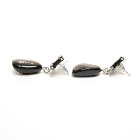 CHANEL 04 A 2004 COCO Mark Rhinestone Pierce black WS24471