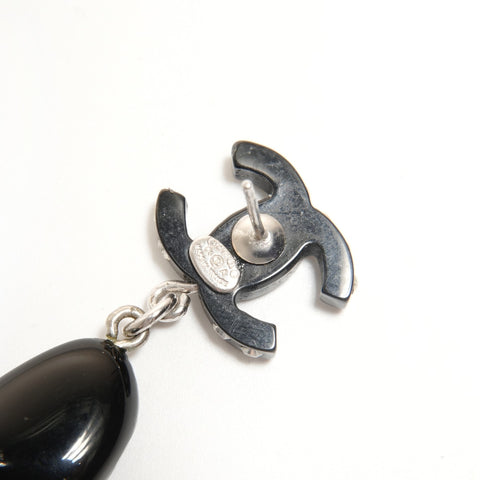 CHANEL 04 A 2004 COCO Mark Rhinestone Pierce black WS24471