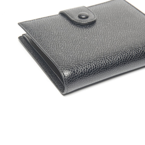 CHANEL No. 4 1996-1997 Caviar COCO Mark Bifold Wallet black WS24474