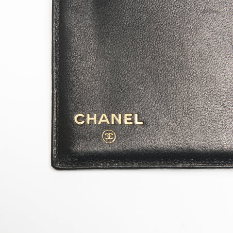 CHANEL No. 4 1996-1997 Caviar COCO Mark Bifold Wallet black WS24474