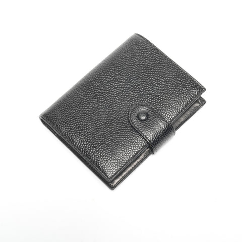 CHANEL No. 4 1996-1997 Caviar COCO Mark Bifold Wallet black WS24474