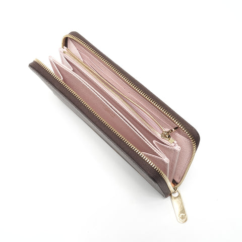 LOUIS VUITTON Rose Ballerine Monogram Zippy Wallet Purse Brown WS24479