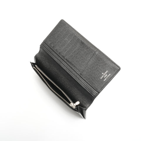 LOUIS VUITTON 2009 Damier Graphite Portefeuille Brazza Purse black WS24481