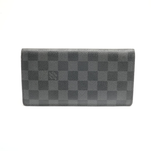 LOUIS VUITTON 2009 Damier Graphite Portefeuille Brazza Purse black WS24481