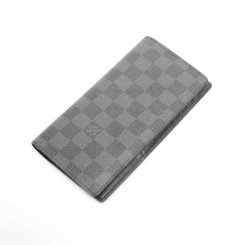 LOUIS VUITTON 2009 Damier Graphite Portefeuille Brazza Purse black WS24481