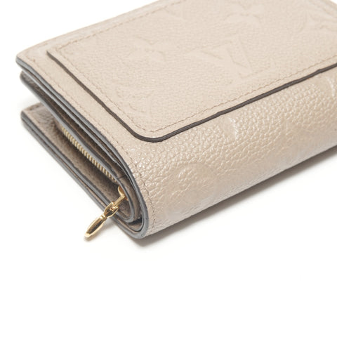 LOUIS VUITTON Monogram Empreinte Portefeuille Claire Bifold Wallet beige WS24482