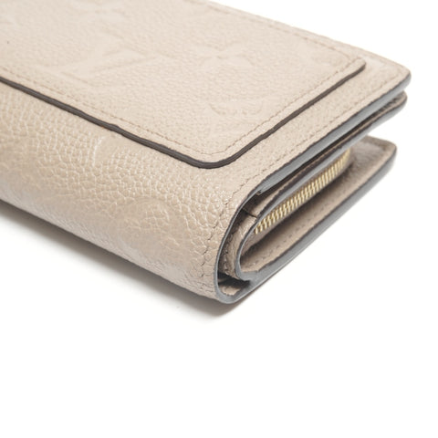 LOUIS VUITTON Monogram Empreinte Portefeuille Claire Bifold Wallet beige WS24482