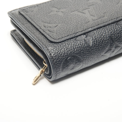 LOUIS VUITTON Monogram Empreinte Portefeuille Claire Bifold Wallet black WS24483