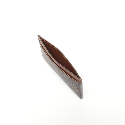 LOUIS VUITTON 2004 Monogram Porte Carte Simple Card Case Brown WS24486