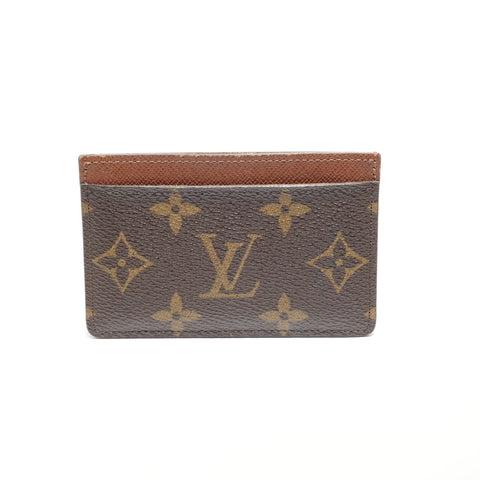 LOUIS VUITTON 2004 Monogram Porte Carte Simple Card Case Brown WS24486