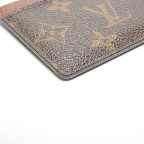LOUIS VUITTON 2004 Monogram Porte Carte Simple Card Case Brown WS24486