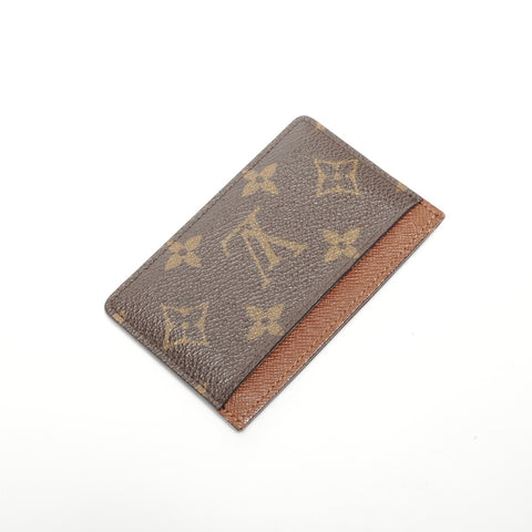 LOUIS VUITTON 2004 Monogram Porte Carte Simple Card Case Brown WS24486