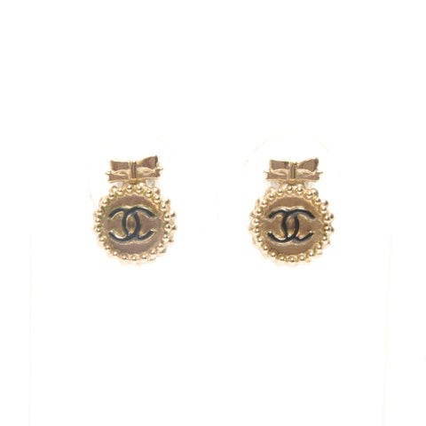 CHANEL B13B 2013 COCO Mark Round Ribbon Pierce gold WS24490
