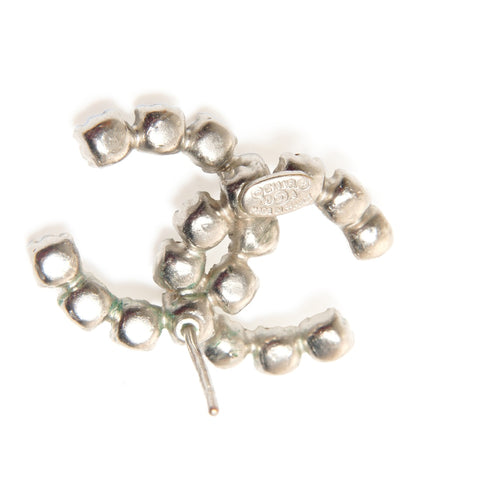 CHANEL 00A 2000 COCO Mark Rhinestone Pierce Silver WS24493