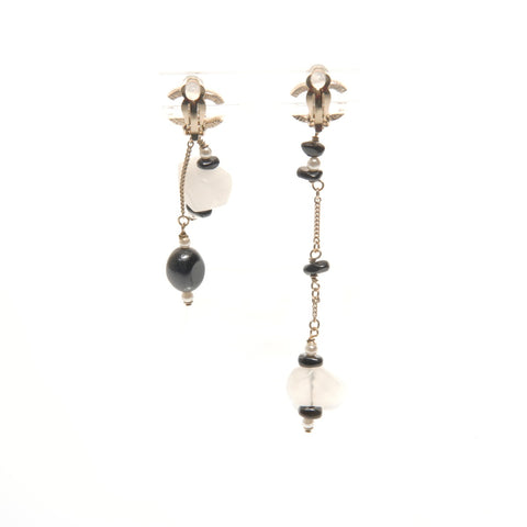 CHANEL 05A 2005 COCO Mark Rhinestone Earring gold WS24495