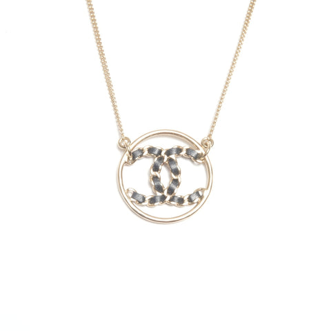 CHANEL B19P COCO Mark Round Necklace gold WS24499