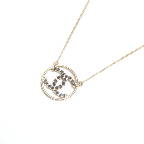 CHANEL B19P COCO Mark Round Necklace gold WS24499