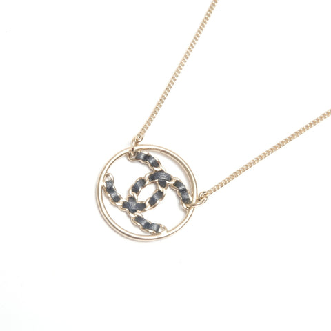 CHANEL B19P COCO Mark Round Necklace gold WS24499