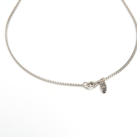 CHANEL 09C 2009 COCO Mark Heart Rhinestone Necklace Silver WS24500